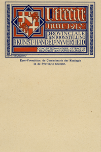 129444 Afbeelding van een door Otto Mengelberg ontworpen reclamekaart voor de Provinciale tentoonstelling van Kunst, ...